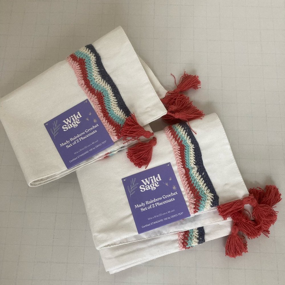 Set Of 4 Cotton Placemats Wild Sage - Picture 2 of 6